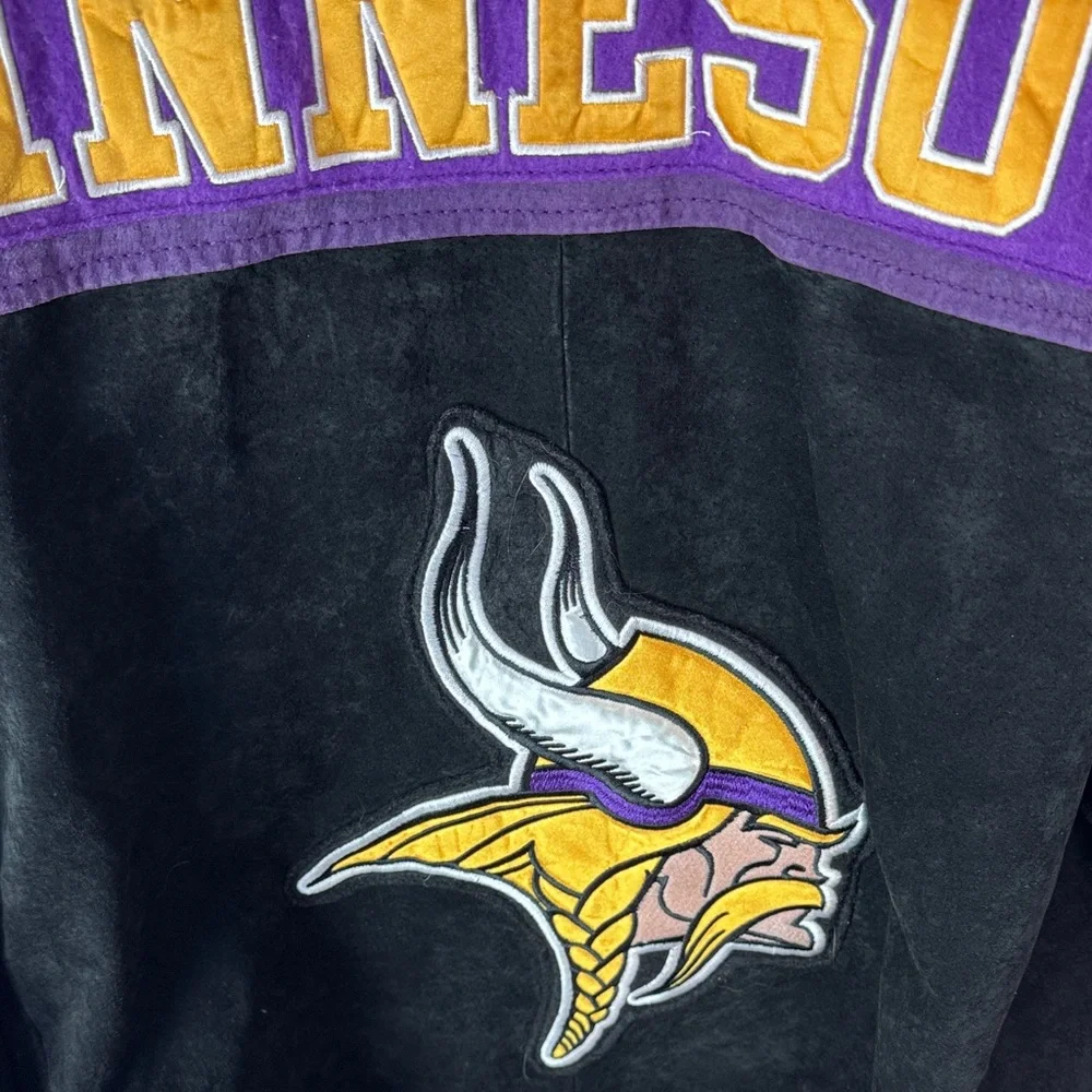 VTG NFL Vikings Leather Jacket - Men's Small